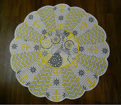 Check spelling or type a new query. Baby Tummy Time Quilt Playmat Round Quilt Dresden Plate Design Gray Yellow And White Chevron And Nautical Patterns Baby Shower Gift Schooner Chandlery