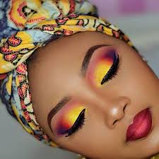 New And Very Bright Make Up For African American Women From 40 Yellow Eye Makeup Colorful Makeup Colorful Eye Makeup This skin color formula is best with makeup colors that are primary hues of red, mauve and magenta. colorful eye makeup