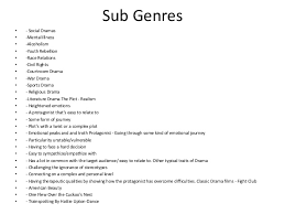 Often, these dramatic themes are taken from intense, real life issues. Film Genre Drama
