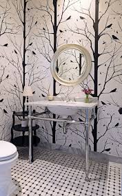 Black and white is a real classy color combination. Always On Trend 20 Powder Rooms In Black And White Bathroom Wallpaper Black And White Wallpaper Accent Wall Bathroom Black Wallpaper Bedroom