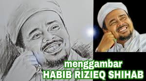 Cara Menggambar Wajah Habib Rizieq Shihab Menggambar Wajah Gambar Cara Menggambar