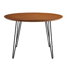 When choosing a mid century dining table, consider how you use your space. Welwick Designs 4 Person Mid Century Modern Round Dining Table Walnut The Home Depot Canada