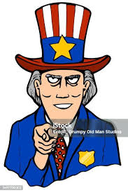 Konsep Otoritas Dan Patriotisme Dengan Simbol Paman Sam Salah Satu Lambang  Amerika Serikat Ilustrasi Stok