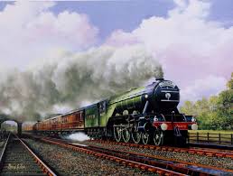 Steam Memories Railway Artist Barry G Price Flying Scotsman Train Steam Locomotive