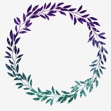 Purple Green Glitter Leaf Floral Wreath Border Luxurious Shading Floral Png And Vector With Transparent Background For Free Download Glitter Leaves Floral Wreath Watercolor Green Glitter