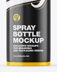 Glossy Spray Bottle Mockup In Bottle Mockups On Yellow Images Object Mockups