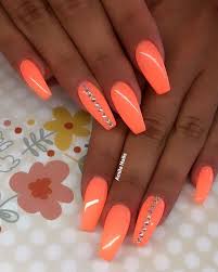 36 Stunning Orange Nails Art Designs In Summer 2019 Orange Nail Art Neon Nail Art Designs Neon Nail Art
