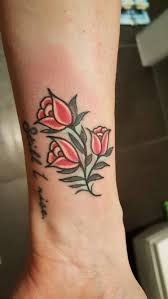New Wrist Tattoo By Ladyluck Weert Netherlands Oldschooltattoo Flowertattoo Tulips Tulip Tattoo Tattoos Memorial Tattoos