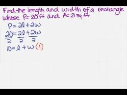 The Equation To Solve The Length Of A Rectangle Math Instruction Youtube