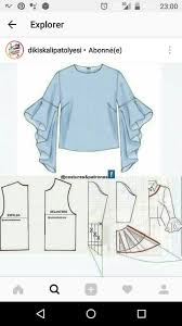 Blusa Manga Campana Diagonal 3 4 Kol Deseni Kendin Yap Kiyafetler Elbise Kol Modelleri