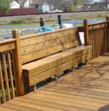 bench incorporated into deck railing built in seating patio railing outdoor pavilion
