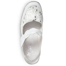 Rieker női hátul nyitott cipő (szling) 41379-80 Kaukasus fehér ezüst kombi  05465 - Női félcipő