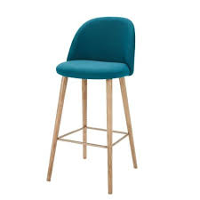 Sedia Da Bar Vintage Blu Petrolio E Frassino Maisons Du Monde Chaise Bar Conceptions De Bar De Sous Sol Chaise Haute Cuisine