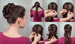 New simple bridal hairstyle for long hair. Simple Elegant Hairstyle Tutorial Updo For Long And Medium Hair Woman Brunette With Evening Hairstyle Bun Stock Photo Picture And Royalty Free Image Image 58145834