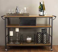 Crosley alexandria granite top kitchen island. Industrial Wood And Metal Kitchen Cart 5 Ways To Use It