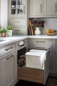 I cut the parts to size from maple hardwood, 22 x 2.5 for the sides and fit the dividers as needed based on my trash cans. Custom Trash Pullout With Extra Storage Bin Farmhouse Kitchen New York By Studio Dearborn Houzz
