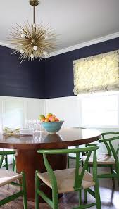The home is in the chicago suburb of lake forest. Navy Grasscloth Contemporary Dining Room