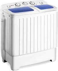 Amazon Com Giantex Portable Mini Compact Twin Tub Washing Machine 17 6lbs Washer Spain Spinner Portable Washing Machine Blue White Appliances