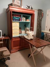 Pin By Kathy Hamilton On Sewing Craft Room Armoire Repurpose Repurposed Furniture Sewing Table Repurpose