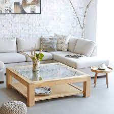 table basse carree en bois de teck vitree 120 mesas para sala mesas ratonas de madera decoracion de oficina en casa