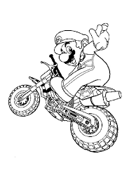 Ausmalbild polizei motorrad 01 malvorlagen. Ausmalbilder Mario Auf Dem Motorrad Besteausmalbilder De