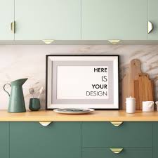 10 Mockups Posters In The Kitchen Poster Mockup Design Indoor
