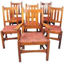 Arts & crafts (25) classics (6) modern (20) nichols and stone (29) stickley fine leather. Antique Set Of Six Stickley Brothers Arts And Crafts Mission Oak Dining Chairs At 1stdibs