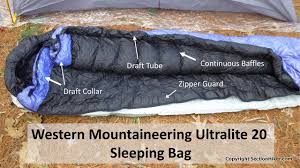Western Mountaineering Ultralite Sleeping Bag Review Section Hikers Backpacking Blog