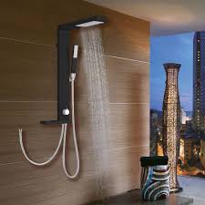 Aluminium Duschpaneel Duschsäule Regendusche Und Handbrause Schwarz Sanlingo