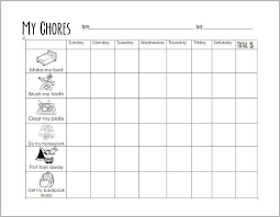 Free Printable Chore Chart For Early Elementary Kids