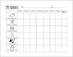 free printable chore chart for early elementary kids