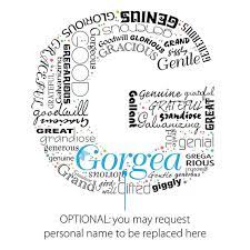 Positive Words Start With Letter G Alphabet G Monogram Etsy