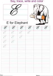 26 printable cursive writing worksheets pdf for the italic alphabet the first. Cursive Captial Letter E Worksheet