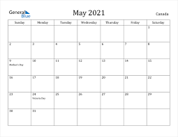 Here we have made available 2021 calendar templates with canada holidays for download. Canada May 2021 Calendar With Holidays