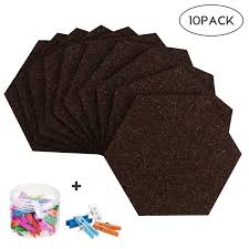 It also provides a functional finish to walls, furniture. 10 Pack Self Adhesive Cork Board Tiles Mini Wall Bulletin Board With 50 Multi Color Push Pins Black Colour Buy Online In Bahamas At Bahamas Desertcart Com Productid 216638922