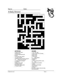 Baby Shower Crossword Puzzle Newsword Com