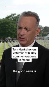 Tom Hanks, who starred in 'Saving Private Ryan,' joined a ceremony in  Normandy to commemorate the 80th anniversary of the D-Day landings.
