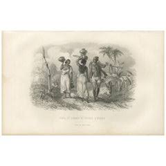 Antique Print of Natives of Bahia and Rio by Honegger (1845) For Sale at 1stDibs