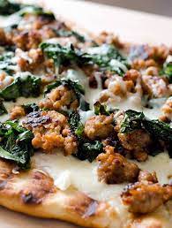 Grilled Kale And Sausage Pizza Recipe Recipe Grilled Kale Sausage Pizza Recipe Cooking Recipes