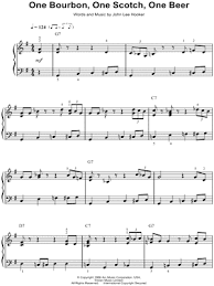 John Lee Hooker One Bourbon One Scotch One Beer Sheet Music Easy Piano In G Major Download Print Sku Mn0094323