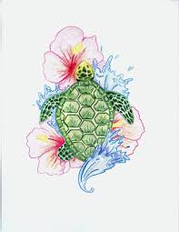 Image Result For Sea Turtle With Flower Tattoos Turtle Tattoo Designs Hawaiian Flower Tattoos Hawaiian Tattoo