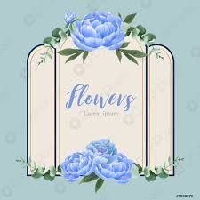 Fiori vintage fiori blu fiori esotici rose gialle rose rosa bellissimi fiori aiuole cornici per foto di nozze disegni di fiori. Blu Peonia Fiori Acquarello Cornice Bella Arredamento Carta Di Nozze Vettore Stock Crushpixel