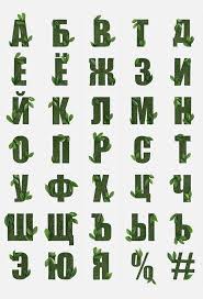 Various cyrillic alphabets have very much in common. Cyrillic Letters From Russian Alphabet Made Of Green Grass With Fresh Leaves Isolated On White Free Stock Photo And Image