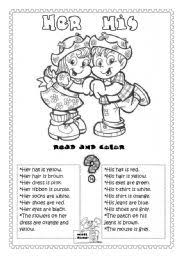 It is also the letter style most often used in early elementary reading books, thereby increasing visual word memorization leading to improved reading ability. English Exercises His Or Her