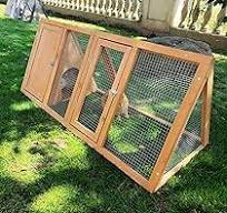 Amazon.com: Kecreque Jaula de madera para gallinero al aire libre, con  marco en A, jaula para conejos, con corridas al aire libre y valla de  alambre ...