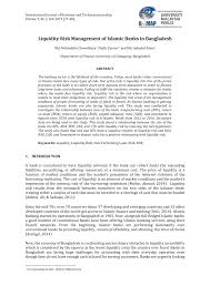 Personal use including your kid's education fund Pdf Liquidity Risk Management Of Islamic Banks In Bangladesh