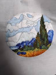Vincent willem van gogh was born on 30 march 1953 as the eldest of the six children of theodorus van gogh and anna cornelia carbentus. Inspiration Wheat Field With Cypresses By Vincent Van Gogh Embroidery
