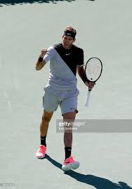 Juan Martin Del Potro Reacts After Winning A Semifinals Match At The Juan Martin Del Potro Indian Wells Tennis Tennis