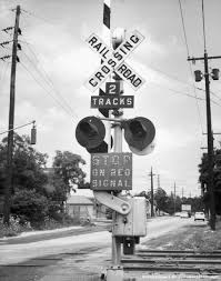 Black And White Rail Road Sign Railroad Crossing Sign At A Railroad Track Railroad Tracks Railroad Railroad Crossing Signs