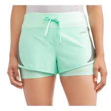 Women S Active Perforated Running Shorts With Built In Compression Shorts Walmart Com Running Shorts Compression Shorts Active Women